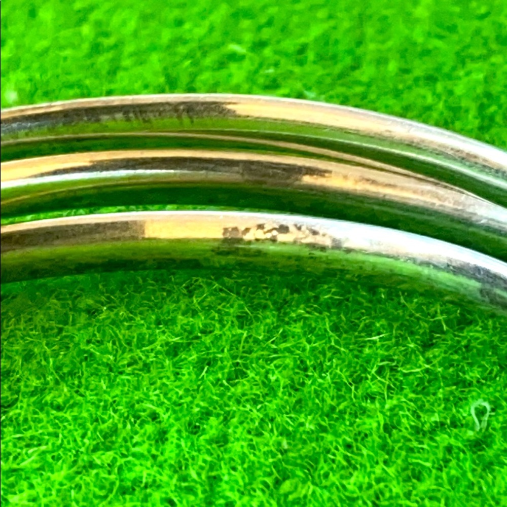 Sterling Silver Triple Rolling Bangle Bracelet - image 2